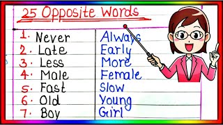 25 Opposite Words  Opposite words  Opposite Words In English  Opposite Word [upl. by Neraj]