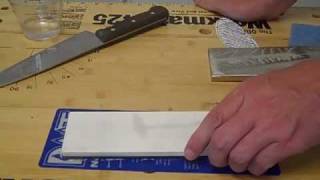 How To Sharpen a Knife 3 Flattening a stone [upl. by Enail]