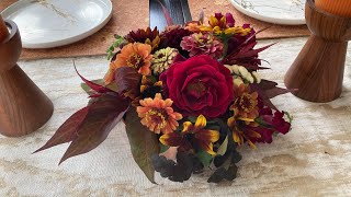 Fresh flower centerpiece for a fall table setting [upl. by Elram45]