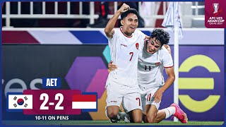 AFCU23  QFinal  Korea Republic 2  2 PSO 10  11 Indonesia [upl. by Luaped]