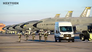 High Alert Emergency Operations Flight Crew On US KC135 Stratotanker [upl. by Dez]