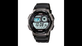 Casio AE1000W1AVWorldtimeDigital Watch Review [upl. by Akcimahs]