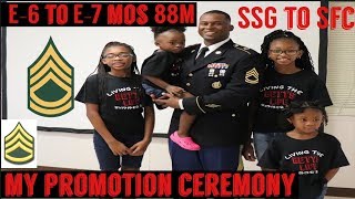 Promotion to Sergeant First Class E7  Promotion SSG to SFC  88M [upl. by Lativa321]