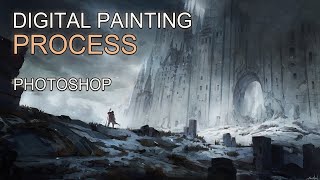 Digital Painting  The Old North Landscape Concept Art  TimeLapse [upl. by Rosene]