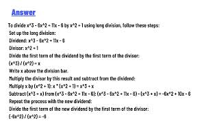 Use long division to divide x3x 6x x2  1 [upl. by Steven]