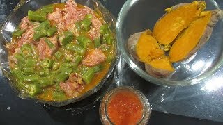 Congolese Food Dongo Dongo Okra amp Mipanzi Ya Fume Smoked Beef [upl. by Booth]