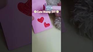 Paper Stamp Making at Home  DIY Stationery items  Make Heart Stamp with paper diystamp shorts [upl. by Gustafson]