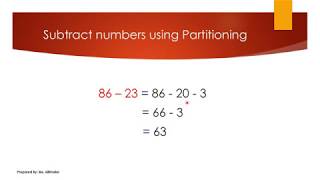 How to Subtract Numbers Using Partitioning Method Easily  Grade 1 amp 2 [upl. by Ulphi]