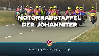 Osterferien Ehrenamtliche Motorradstaffel der Johanniter startet in neue Saison [upl. by Sulokcin]