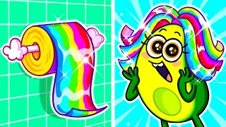 Rainbow Hair  Cool Beauty Hacks for Girls  Funny Cartoons by Avocado Couple [upl. by Pollitt784]