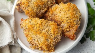 Crispy Baked Deviled Chicken Thighs Recipe [upl. by Hildegarde]