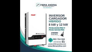 FIBRA ANDINA PERÚ INVERSORES MUST PV185048 VHM CONEXIÓN PARALELA MONOFÁSICO Y TRIFÁSICO 380N [upl. by Ybrik313]