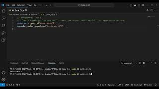 Nodejs file that will convert the output quotHello Worldquot into uppercase letters [upl. by Manoop]