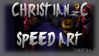 C4D  FNAF THE LAST NIGHT OF THE PHONE GUY SPEED ART [upl. by Emyam706]