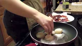 How to Make Scallops and Puréed Parsnips with Bacon Vinaigrette [upl. by Dobbins]