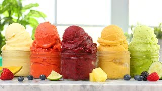 5 EASY Fruit Sorbets  Dairy Free Summer Desserts [upl. by Hime]