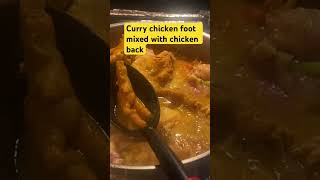 Chicken foot and chicken back a dance in a curry sauce cooking [upl. by Rani]