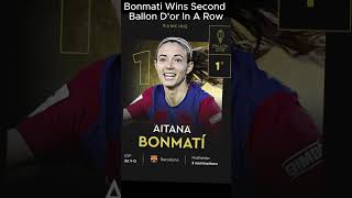 AITANA BONMATI WINS SECOND BALLON DOR IN A ROW aitana bonmati barcelona ballondor [upl. by Reeva124]