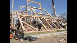 Amish Barn Raising at Crow Creek Farm Goshen NJ [upl. by Elleynad]