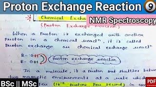 Proton exchange reaction  Chemical exchange reaction in NMR Spectroscopy relatechemistry21 [upl. by Jeanna]