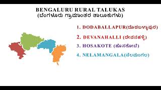 BENGALURU RURAL TALUKS  BENGALURU DISTRICT  KARNATAKA [upl. by Haidabej]