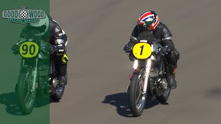 Twin Norton Manx bikes duel at Revival [upl. by Odlanir]