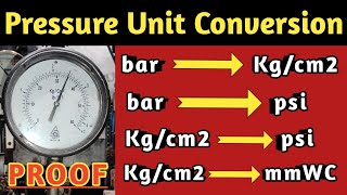 Pressure Unit Conversion  How can convert kgcm2 to psi  bar to psi  kgcm2 to bar [upl. by Mcnamee]