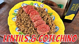 Dish to make you Rich According to ItaliansCotechino and Lentils [upl. by Aicirtan197]