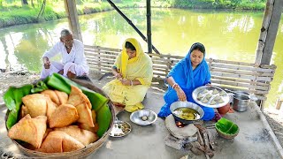 আজ আমি আর বোন আলু ফুলকপি দিয়ে গরম গরম খাস্তা সিঙ্গারা বানালাম খেয়ে সবাই খুশি  samosa recipe [upl. by Bernardi157]