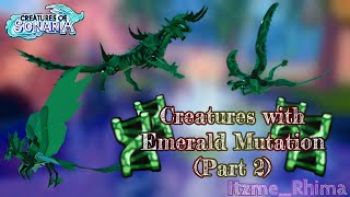 💚Creatures with Emerald Mutation Pt2  🍃Creatures of Sonaria Roblox [upl. by Carolann]