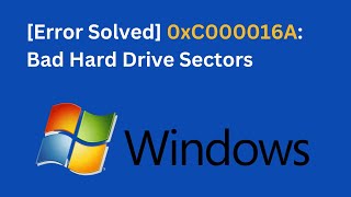 Error Solved 0xC000016A Bad Hard Drive Sectors [upl. by Aynat851]