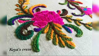 Tutorial no101  Kashmirikashida embroidery part2 with drawing  Keyas craze [upl. by Licht]