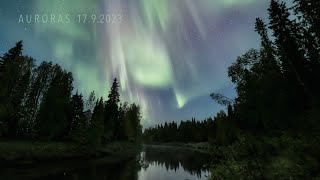 Auroras 1792023 Kapsajoki Kittilä Finland [upl. by Ligetti]