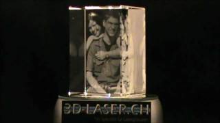 3DLaser SwissArt AG  2D Laser Glasgravur  Glasinnengravur Paar [upl. by Dela5]