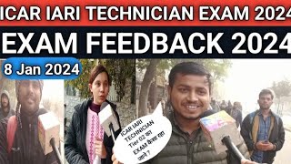 ICAR IARI TECHNICIAN Exam 8 Jan 2024ICAR IARI TECHNICIAN Exam analysis 2024 [upl. by Arremat29]