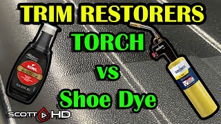 Kiwi Shoe Dye vs Gas Torch for Restoring your vehicle trim back to new Subscriber requested [upl. by Parshall]