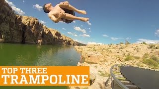 TOP THREE TRAMPOLINE TRICKS  PEOPLE ARE AWESOME [upl. by Lancelle840]