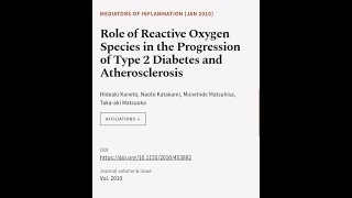 Role of Reactive Oxygen Species in the Progression of Type 2 Diabetes and Atheroscler  RTCLTV [upl. by Hsan]