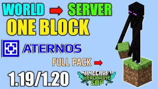 How to MAKE One Block Minecraft SERVER 😨  One Block 120 ATERNOS Server [upl. by Ecille]