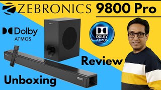 Zebronics Jukebar 9800 Pro Unboxing Review ⚡ Dolby Atmos Soundbar India ⚡ VMone Style [upl. by Einatirb705]