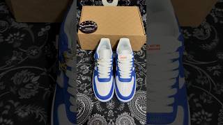 Louis Vuitton Nike Air Force 1 Low By Virgil Abloh White Royal lvshoes louisvuitton lv [upl. by Dias]