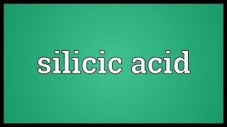 Silicic acid Meaning [upl. by Dranyer]