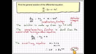 The complementary function and particular integral example [upl. by Saerdna]