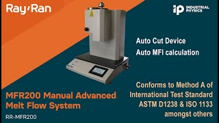 Melt Flow Indexer MFR200 RayRan [upl. by Suchta69]