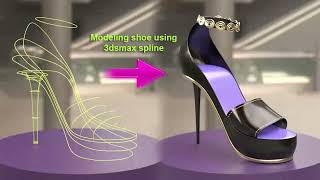 Modeling shoe using 3dsmaxsplines [upl. by Hajar]