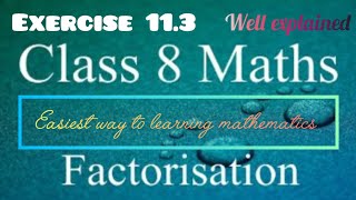 Factorisation class 8 exercise 113 ml aggarwal factorisation mlaggarwal class8maths [upl. by Germann]