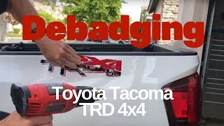 Truck Debadging Toyota Tacoma TRD 4x4 [upl. by Bolger663]