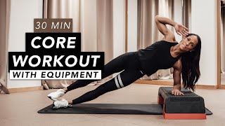 HOME WORKOUT  CORE WITH EQUIPMENT  REBECCA BARTHEL [upl. by Poul]