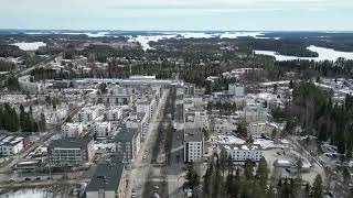 Flying over Southern Kuopio Petonen citypart Finland 19423 II [upl. by Proudfoot]