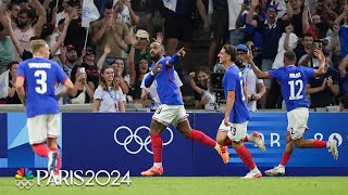 Alexandre Lacazettes strike gives France its first goal at Paris Olympics  NBC Sports [upl. by Liza]